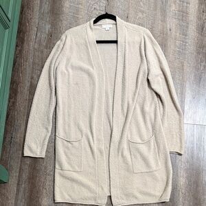 Barefoot dreams knee lefty cozy Cream Open Front cardigan Sweater